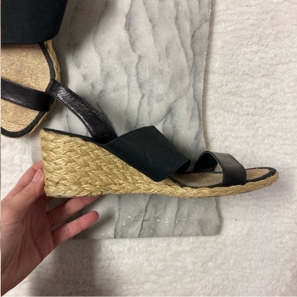 Ralph Lauren Espadrilles Wedges Size 8.5 Stretchy Foot Band Leather Boho - Picture 6 of 10